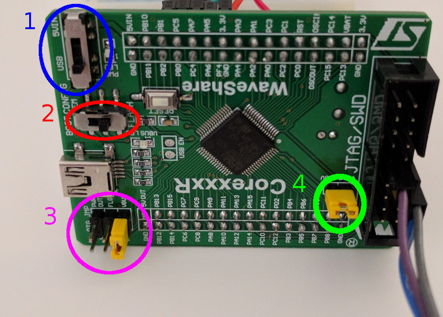 The Dev Board Jumper and Switch Configuration